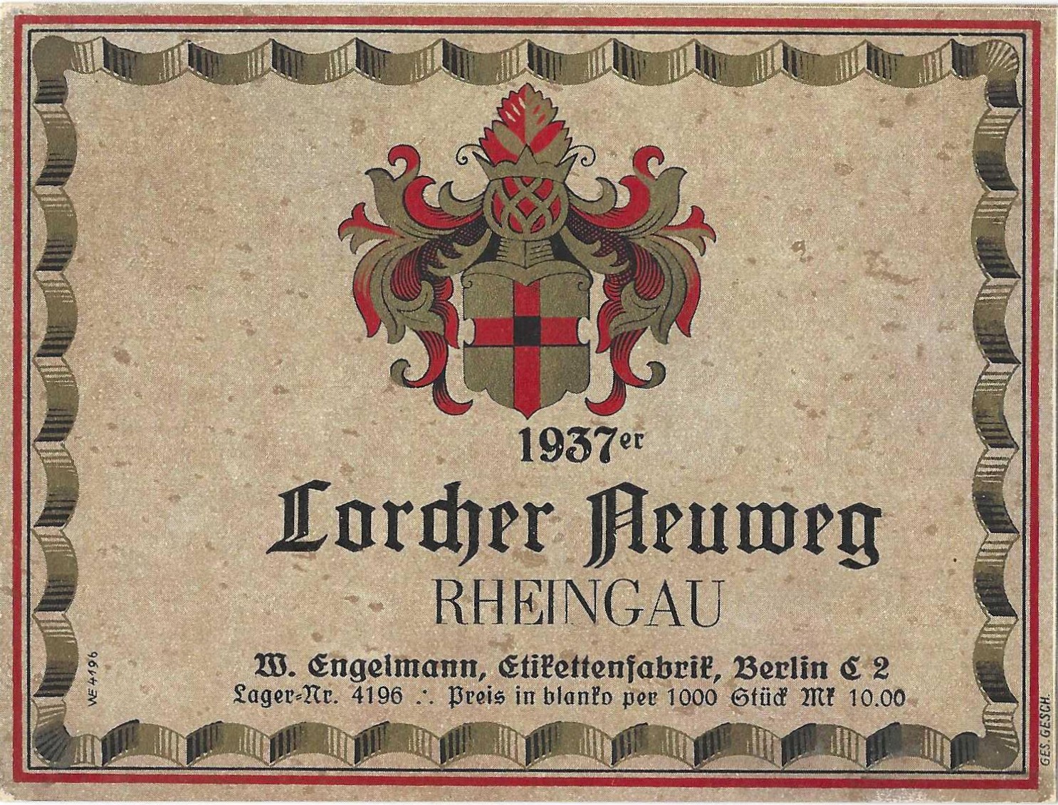 Beleg zur Druckerei